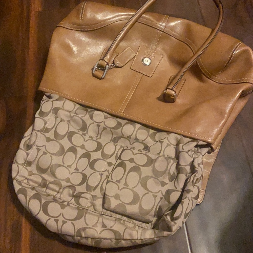 Coach camel signature satchel shoulder bag - Picture 9 of 16